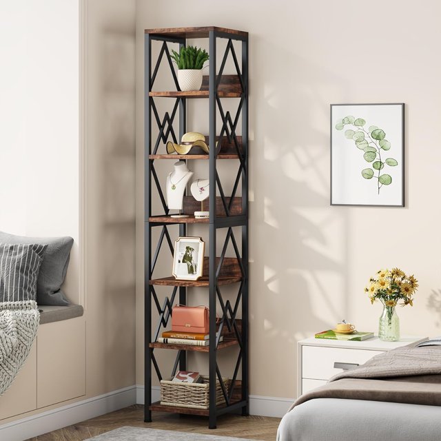 Tribesigns 6Tier Shelf; 75'' Tall Bookcase; HeavyDuty Frame; Ideal