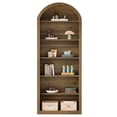 thumbnail image 1 of Tribesigns 6-Tier Brown Arched Bookshelf, 77.16" Tall Arched Bookcase with Storage Shelves, Floor Standing Open Display Shelving Unit for Living Room, Bedroom, Home Office(Brown, 6-Tier), 1 of 16