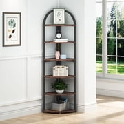 Tribesigns 6 Tier Corner Shelf, 71 inch Tall Corner Bookshelf Bookcase for Small Space