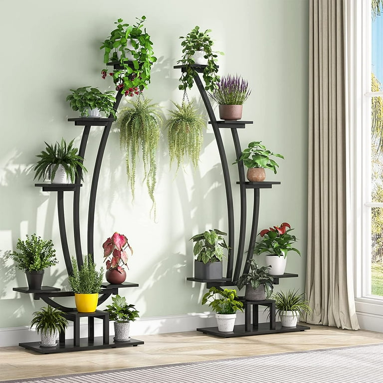 Tribesigns 5-Tier Plant Stand Pack of 2, Multi-Purpose Curved Display Shelf Bonsai Flower Plant Stand Rack for Garden, Patio, or Balcony, Indoor and Outdoor Use Tribesigns 5-Tier Plant Stand Pack of 2, Multi-Purpose Curved Display Shelf Bonsai Flower Plant Stand Rack for Garden, Patio, or Balcony, Indoor and Outdoor Use