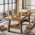 thumbnail image 1 of Tribesigns 6 ft Rectangle Conference Table, 70.47" W x 31.1" D x 29.53" H Meeting Table for Conference Room, Office Desk for 6-8 People, Rustic Brown, 1 of 10