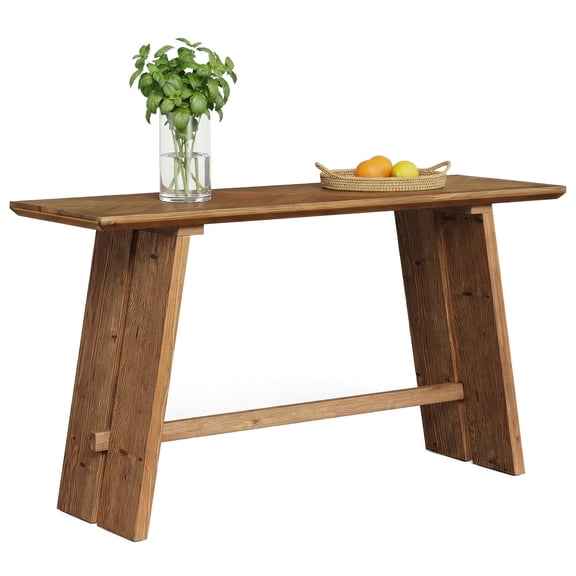 Tribesigns 61" Solid Wood Bar Table, Farmhouse Counter Height Table