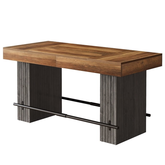 Tribesigns 62.2" Bar Table, Industrial Counter Height Pub Dining Table