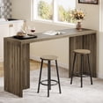 thumbnail image 1 of Tribesigns 63" Bar Table,Industrial Bar Height Pub Table with Louvered Base, Grey, 1 of 8