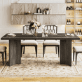 thumbnail image 1 of Finmind 63" Dining Room Table for 4-6, Woood Rustic Dinner Table for Kitchen, Gray, 1 of 8