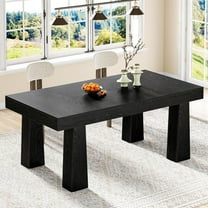 Tribesigns 63'' Dining Table, Modern Rectangular Kitchen Table with Heavy Duty Tapered Legs for Dining Room, Restaurant, (1, Black)