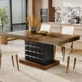 thumbnail image 1 of Tribesigns 63'' Dining Table for 4-6, Modern Rectangular Dining Room Table with Geometric Relief, 1 of 7