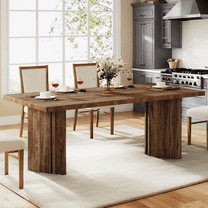 Tribesigns 63" Dining Table for 4-6, Wood Farmhouse Kitchen Table for Dining Room, Dark Brown
