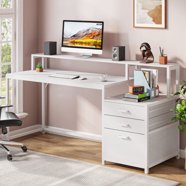 Sauder Trestle Engineered Wood Executive Desk In Chalked Chestnut
