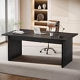 thumbnail image 1 of Tribesigns 63" Executive Desk, Modern Large Computer Office Desk, Simple Style Rectangle Writing Table for Home Office, Black, 1 of 5
