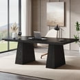 thumbnail image 1 of Tribesigns 63" Executive Desk, Modern Office Computer Desk with Double Pedestal, Large Simple Workstations Writing Table Conference Table for Home Office, Black, 1 of 9