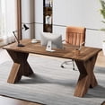 thumbnail image 1 of Tribesigns 63" Executive Desk, Modern Wood Large Office Computer Desk for Home Office, Brown, 1 of 7