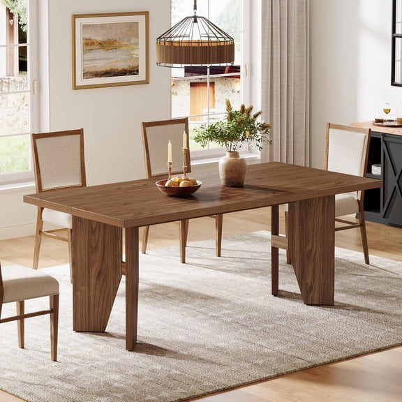 Tribesigns 63" Farmhouse Dining Table with Sturdy Legs, for Kitchen, Dining Room