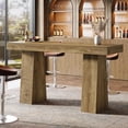 thumbnail image 1 of Tribesigns 63-Inch Bar Height Table, Wood Rustic Counter Height Table, Rectangular Home Bar with Thickened Tabletop and Sturdy Base for Kitchen, Dining Room, Living Room, Pub, Brown, 1 of 7