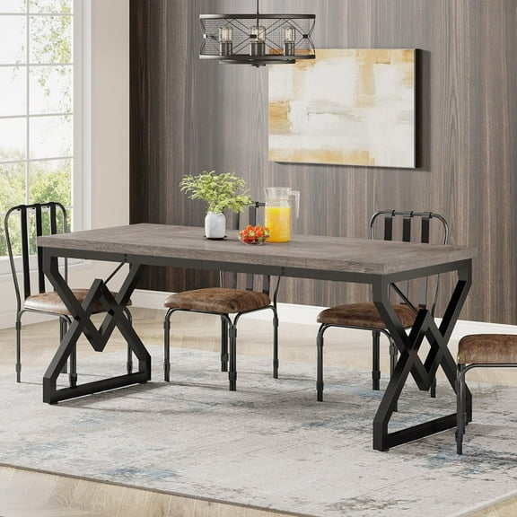 Tribesigns 63 Inch Computer Desk, Large Executive Desk with Thicker Frame, Modern Simple Computer Desk for Home Office, Gray