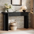 thumbnail image 1 of Tribesigns 63-Inch Console Table with 2 Drawers, Oval Curved Entryway Table with Storage for Living Room, Hallway (Black), 1 of 8