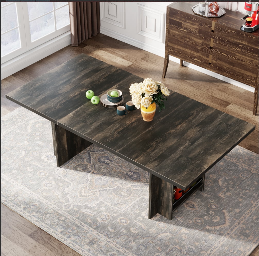 Tribesigns 63 Inch Dining Table for 4 to 6, Rectangular Wooden Dinner ...