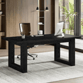 thumbnail image 1 of Tribesigns 63-Inch Executive Desk Large Computer Table with Solid Wooden Base, Work Desk for Home Office (Black), 1 of 7