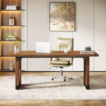 Tribesigns 63-Inch L-Shaped Desk With Mobile File Cabinet - Executive Office Desk In Dark Walnut