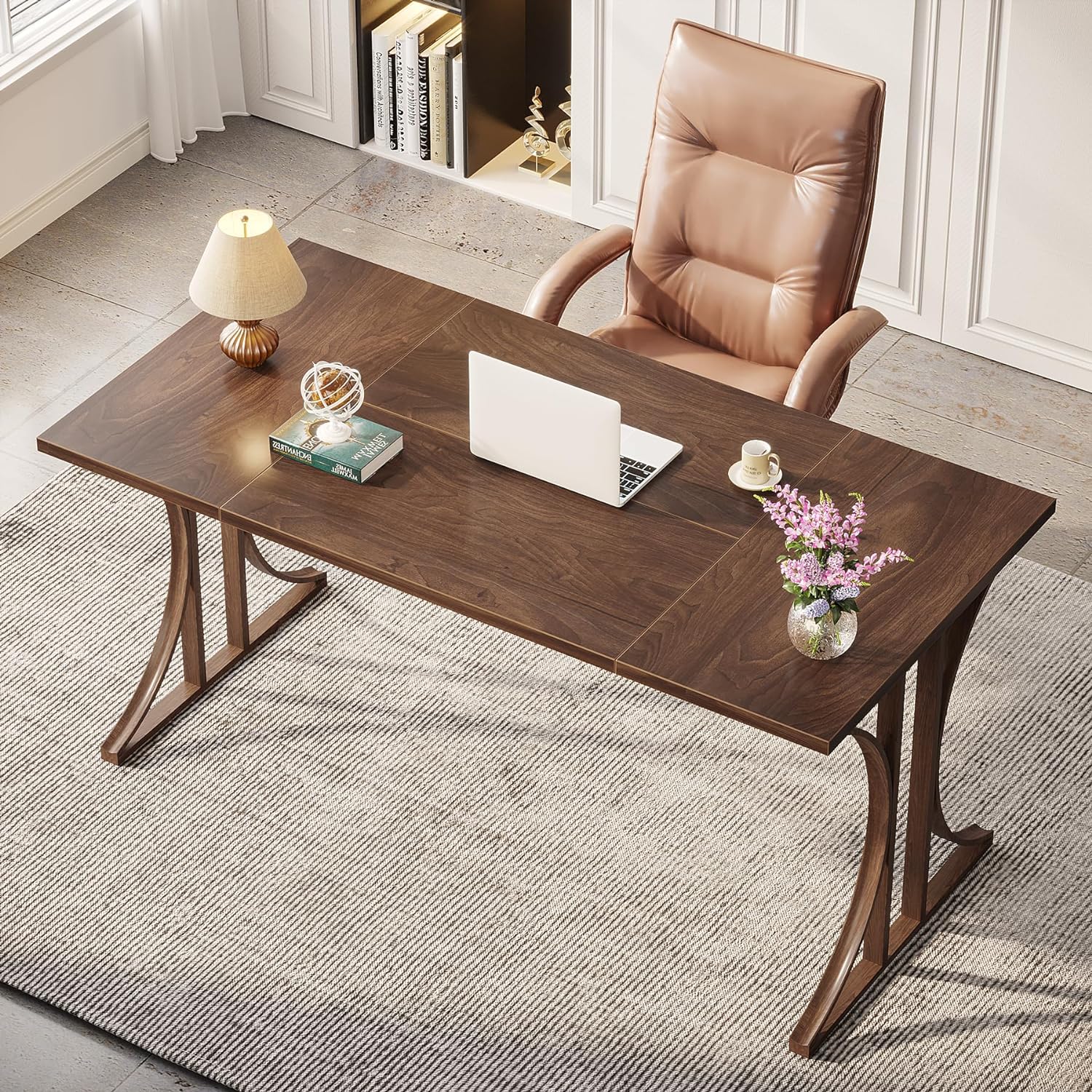 Tribesigns 63 Inch Executive Desk, Large Office Computer Desk, Modern ...