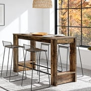 Tribesigns 63-Inch Kitchen Bar Table, Farmhouse Rectangular High Top Kitchen Table with Footrest for Dining Room Only Table