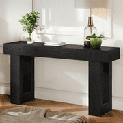 Tribesigns 63-Inch Long Console Table, Farmhouse Entryway Table for Entrance, Hallway, Living Room Black