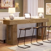 Tribesigns 63-Inch Long Console Table, Farmhouse Entryway Table for Entrance, Hallway, Living Room（Natural)