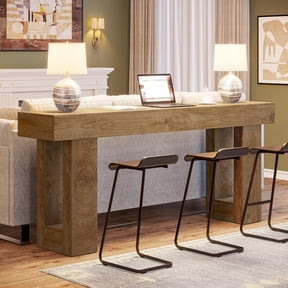 Tribesigns 63-Inch Long Console Table, Farmhouse Entryway Table for Entrance, Hallway, Living Room（Natural)