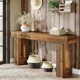 thumbnail image 1 of Tribesigns 63-Inch Long Console Table, Farmhouse Wooden Sofa Table Behind The Couch, Entryway Table for Entrance, Hallway, Living Room, Mix Brown, 1 of 7