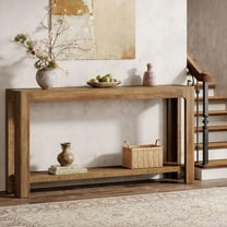 Tribesigns 63 Inch Long Entryway Console Table for Foyer, Hallway, Rustic Brown