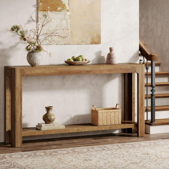 Tribesigns, Entryway Console Table, 63 Inch Long, Rustic Brown ...