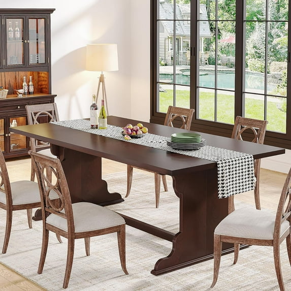 Tribesigns 63-Inch Walnut Computer Desk, Large Long Wooden Computer Desk, Vintage Home Office Desk