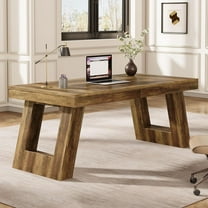 Tribesigns 63 Inches Wood Executive Desk, Large Home Office Desk with Double Pedestal