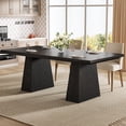 thumbnail image 1 of Finmind 63-inch Farmhouse Dining Table for 4-6 People, Modern Wooden Rectangular Kitchen Table for Dining Room, Black, 1 of 7
