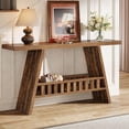 thumbnail image 1 of Tribesigns 63" Long Entryway Table, 2-Tier Farmhouse Console Table for Living Room, Rustic Brown, 1 of 5