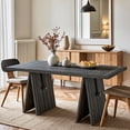 thumbnail image 1 of Tribesigns 63" Modern Dining Table for 6 People, Wooden Rectangular Dining Room Table with Heavy Duty Base, Grey, 1 of 8