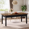 thumbnail image 1 of Tribesigns 63" Wood Dining Table, Farmhouse Dining Room Table for 4-6 People, Rectangular Kitchen Table for Dining Room, Living Room, 1 of 5