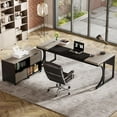 thumbnail image 1 of Tribesigns 63-inch L-shapped Executive Computer Desk with File Cabinet Set for Home Office, 1 of 5