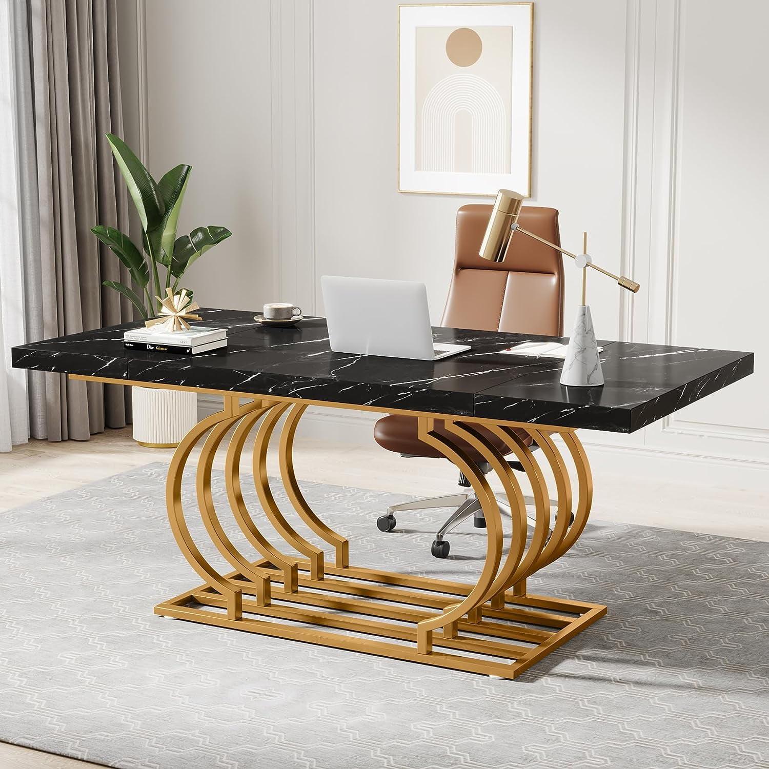 Big lots black cheap and gold desk