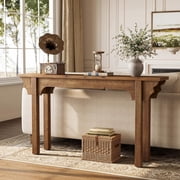 Tribesigns 63-inch Solid Wood Console Table, Mid-Century Modern Entryway Table Sofa Table for Living Room, Hallway
