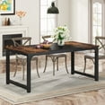 thumbnail image 1 of Tribesigns 62.99-Inch Dining Table with Metal Legs and Hardware, Brown, 1 of 7