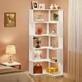 Sytorage Rack Layout Tribesigns 64.9” 6-Tier Corner Bookshelf – Stylish Tall Storage Rack ...