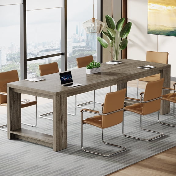 Tribesigns 7 ft Conference Table for 6 to 8 People, Modern Rectangle Meeting Table, Gray