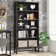 thumbnail image 1 of Tribesigns 70.8” 5-Tier Tall Bookcase, Heavy-Duty Free-Standing Bookshelf, Large Organizer Storage Shelves for Living Room, Bedroom, Office, Sandalwood, 1 of 6