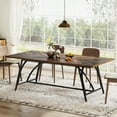 Tribesigns 70.8Inch Extra Long Dining Table for 6, Rectangle Kitchen Table with Stylish Metal