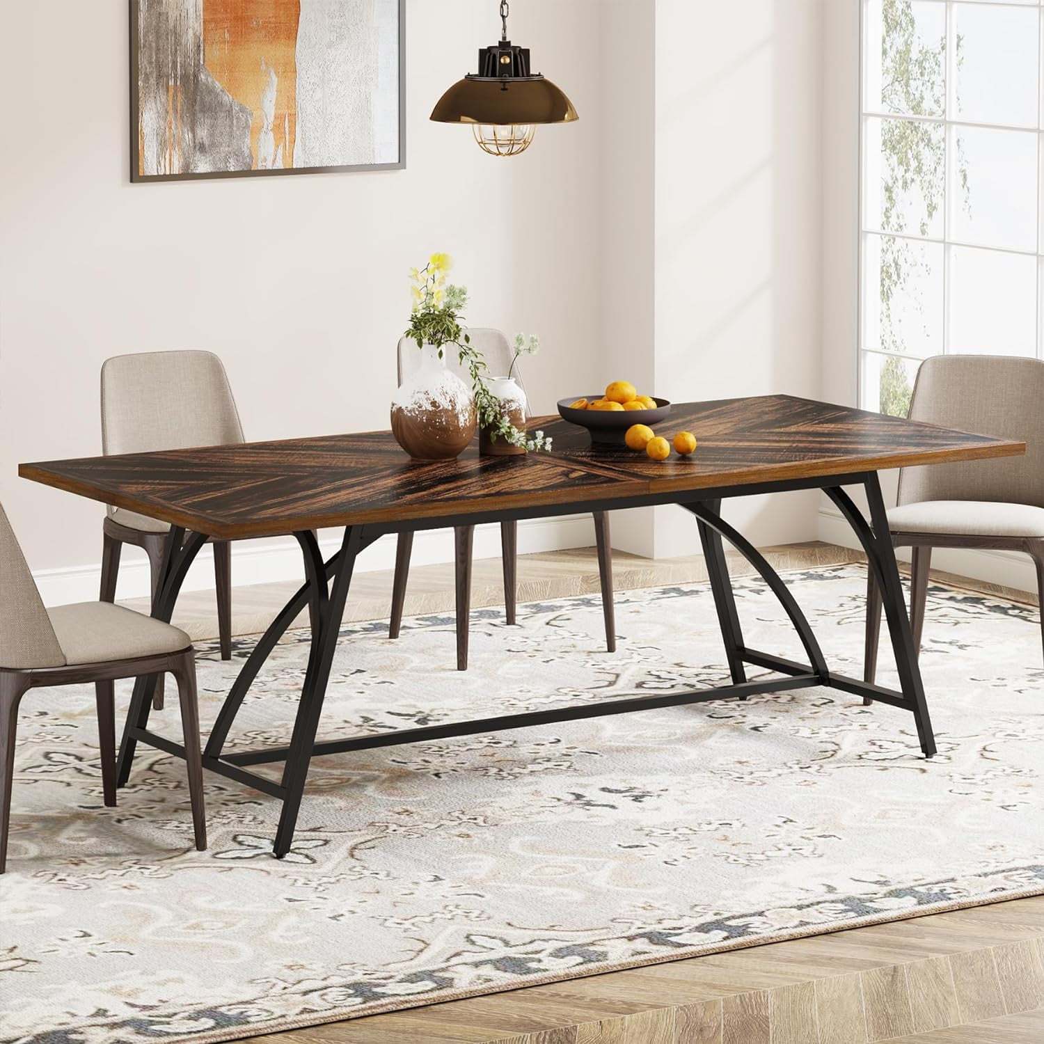 Tribesigns 70.8Inch Extra Long Dining Table for 6, Roomy Rectangle Kitchen Table
