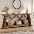thumbnail image 1 of Tribesigns 70.8-Inch Long Console Table, 2-Tier Farmhouse Wooden Entryway Sofa Table with Storage Shelf for Entrance, Hallway, Living Room, 1 of 17