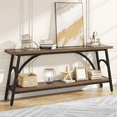 thumbnail image 1 of Tribesigns 70.8”Sofa Tables, Extra Long Console Tables for Entryway, 2 Tier TV Stand with Steel Frame for Living Room, Rustic Brown Black, 1 of 7