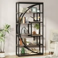thumbnail image 1 of Tribesigns 70.8 inch Tall Bookshelf, 5-Tier Etagere Bookcase, Modern Book Shelf Display Tack Shelving with 8 Open Storage Shel for Home Office, Living Room, Vintage Grey, 1 of 8