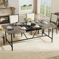 thumbnail image 1 of Tribesigns 70.8 x 35.4 inch Large Dining Table for 6-8, Industrial Rustic Kitchen Dining Room Table, Rectangle Breakfast Dinner Table with Tube Metal Frame for Kitchen, Living room, Grey, 1 of 7